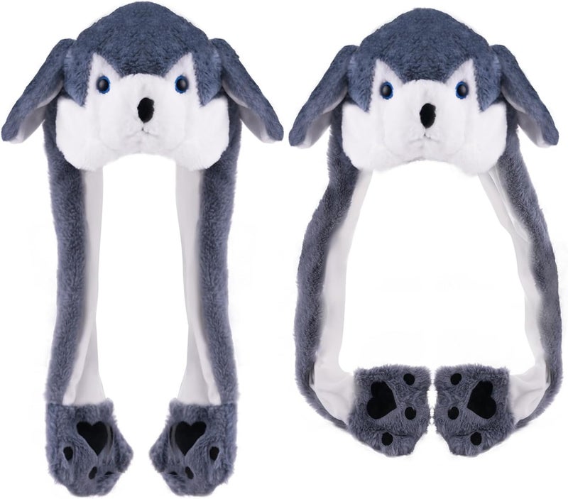 Audaisyly Funny Plush Rabbit Hat Ear Moving Jumping Hats, Cute LED Animal Beanie Cap for Women Girls Cosplay Party Holiday - Image 5